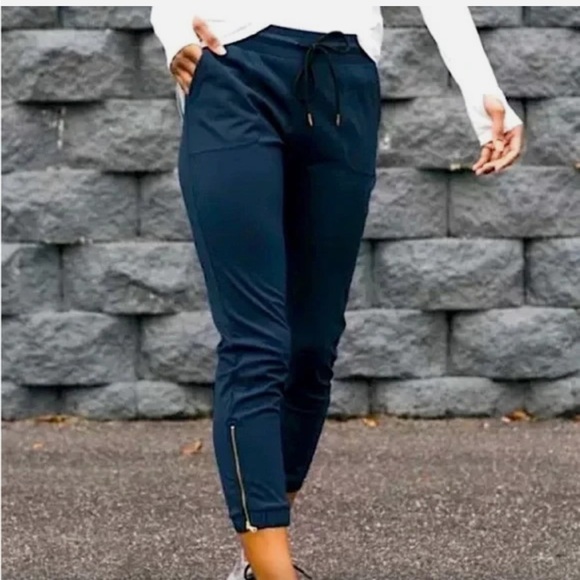 ZYIA Pants - Zyia Active Navy Blue Everywhere Zipper Jogger Pants Medium Zipper